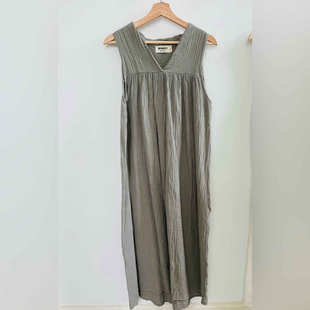 GO GENTLY NATION MIDI gauze dress